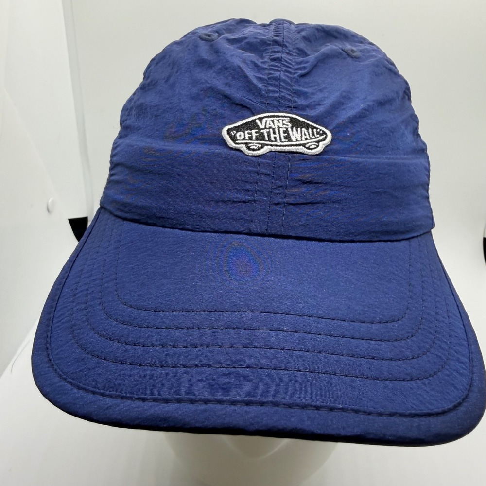 Vans Off The Wall Navy Blue Nylon Cap One‎ Size Fits All Adjustable Buckle Skate
